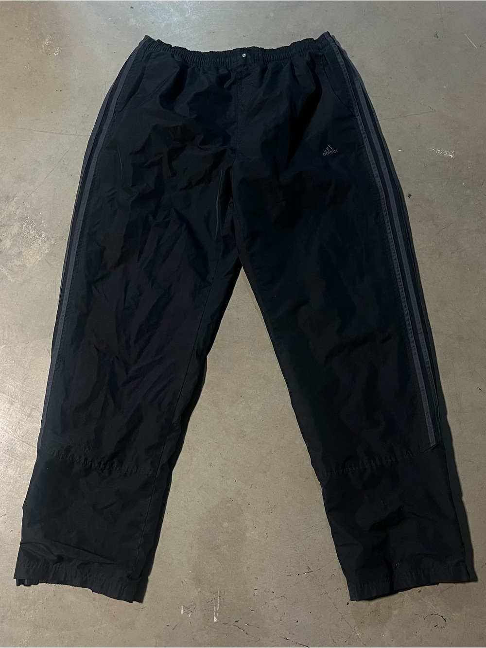 Adidas Black Track Pants with Dark Grey Stripes